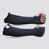 BSV Kevlar Arm Protection Mechanic Sleeves- Heat, Scratch & Cut Resistant Arm Safety Sleeves with Finger Opening - Bite Proof- 18 Inches, Black-1 Pair