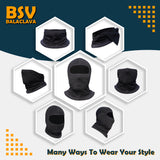 Balaclava Face Mask- COOLMAX Highly Breathable for Biking, Cycling, Skiing & Outdoor Sports for Men/Women- Black (1/2/3 Pack)