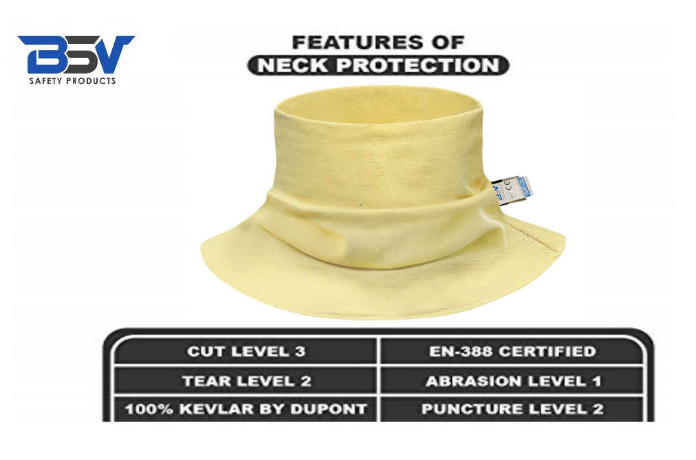 XL Black Kevlar Welding Neck Protector – Cut & Scratch Resistant Safety Gear