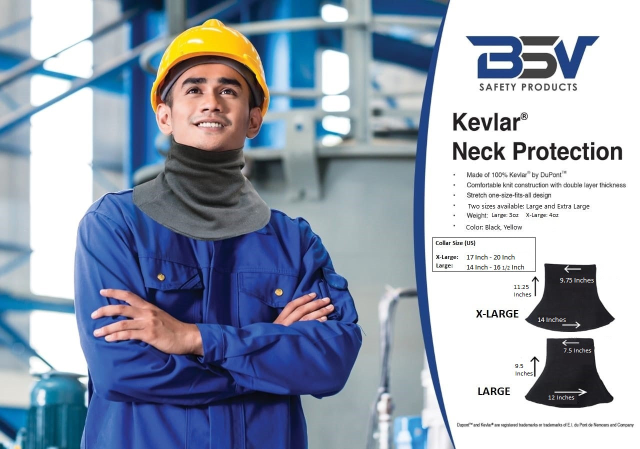Vip Protection Kevlar Black Kevlar® Neck Protector – Large | Welding & Industry | BSV – BSV ...