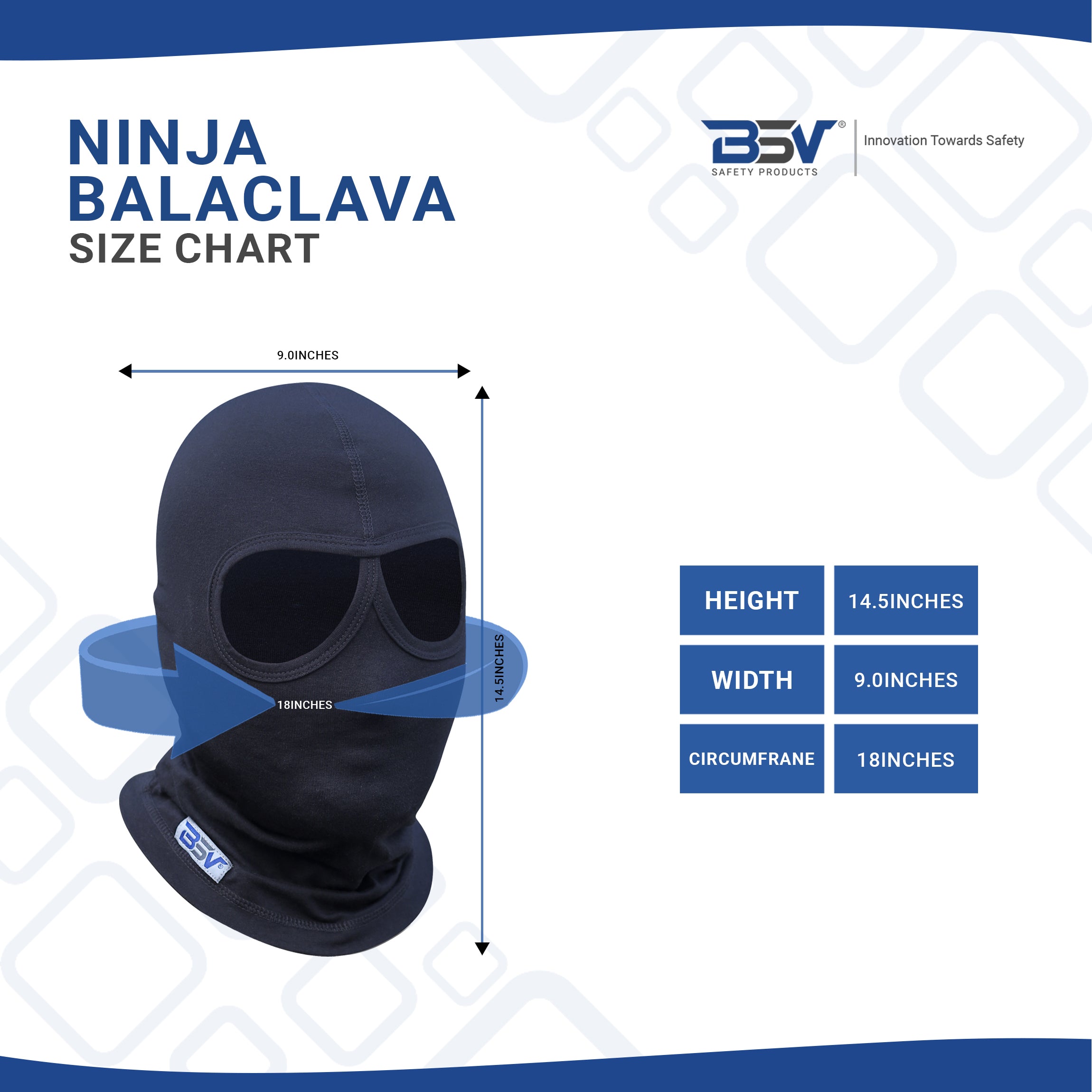 Balaclava Ninja Eye Cotton CoolMax® Face & Neck Mask (Motor Bikers / Outdoor Sports)